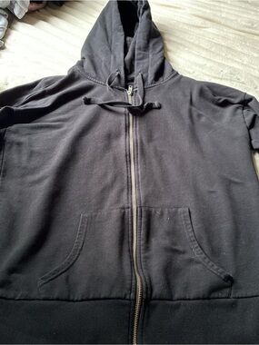Women's Black Lightweight Zip-Up Hoodie Jacket
